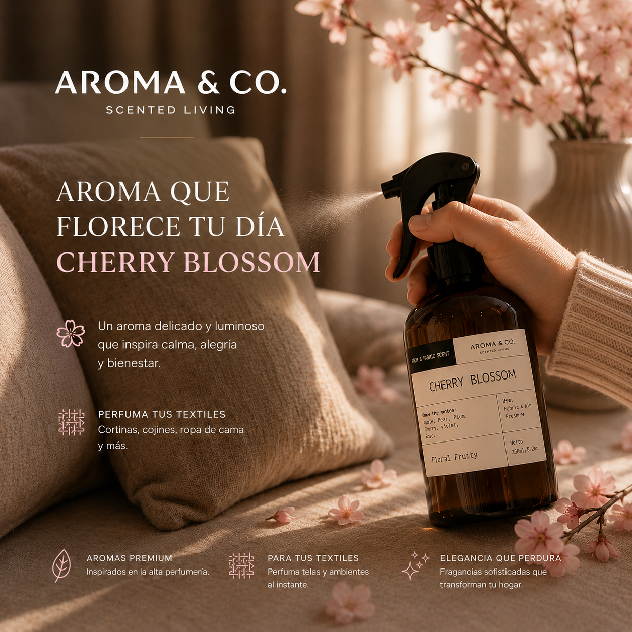Aroma & Co. Home Spray Cherry Blossom(Tienda Muy Mucho) | 250 ml