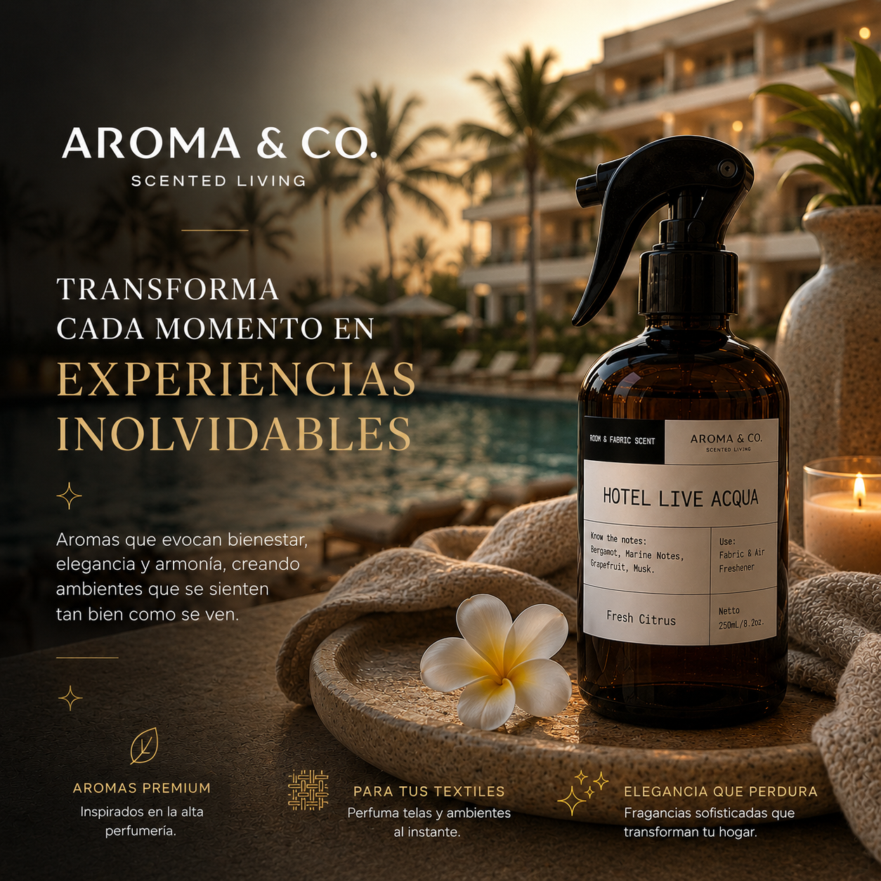 Aroma & Co. Home Spray Hotel Live Acqua de 250ml