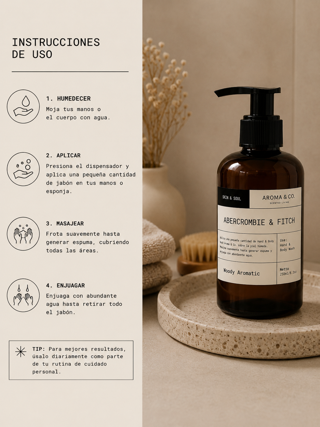 Abercrombie & Fitch — Jabón Líquido de Lujo 250 ml