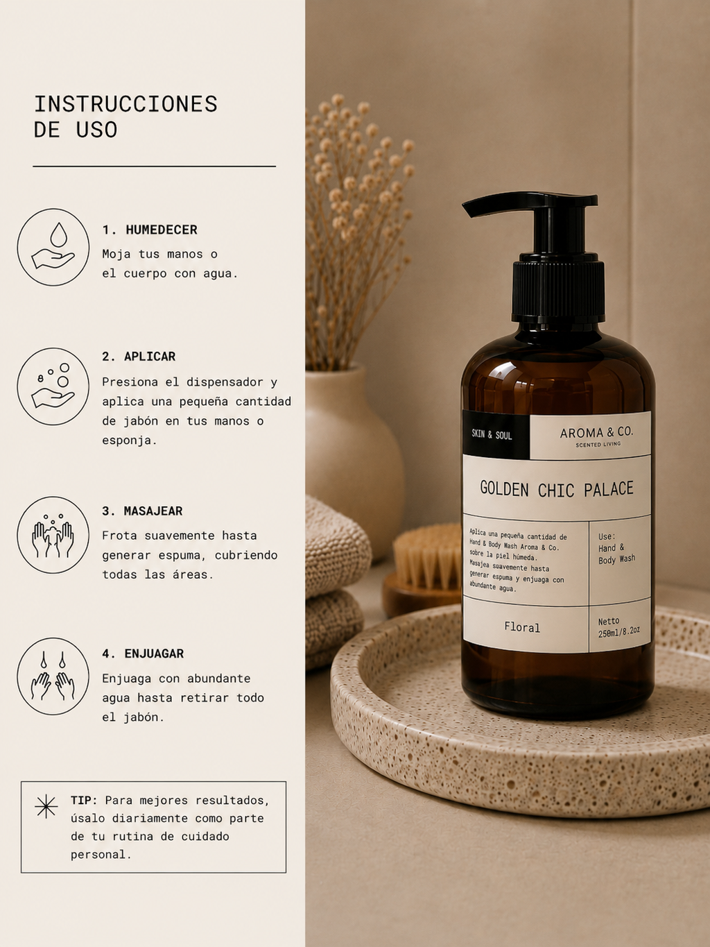 Golden Chic Palace — Jabón Líquido de Lujo 250 ml