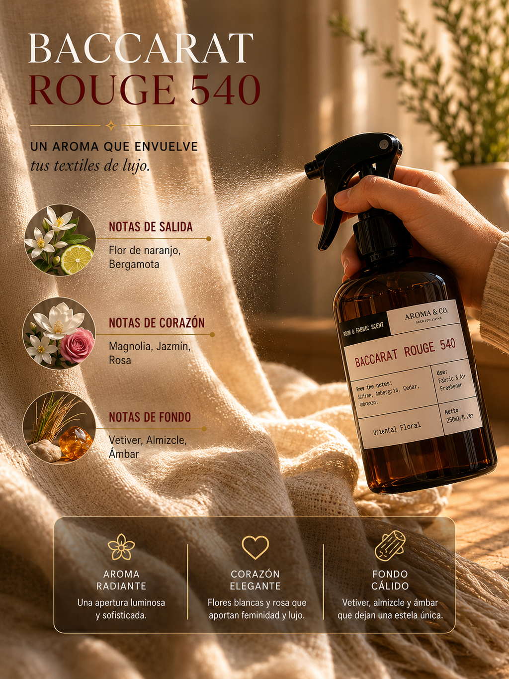 Aroma & Co. Home Spray Baccarat Rouge 540| 250 ml