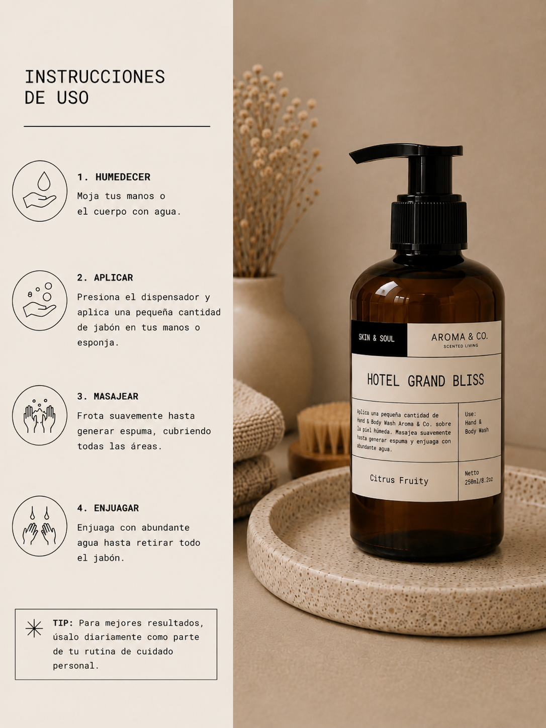 Hotel Grand Bliss — Jabón Líquido de Lujo 250 ml