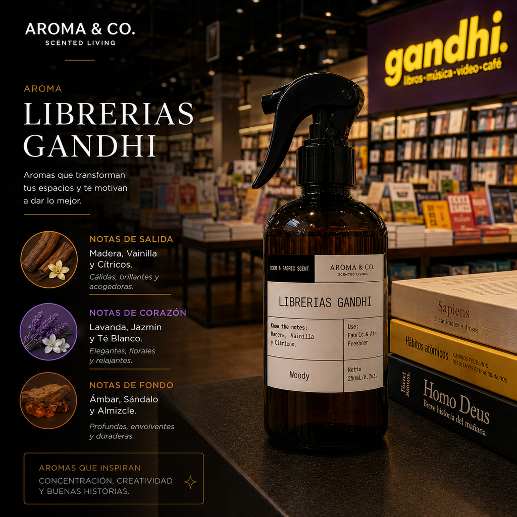 Aroma & Co. Home Spray Librerias Gandhi | 250 ml