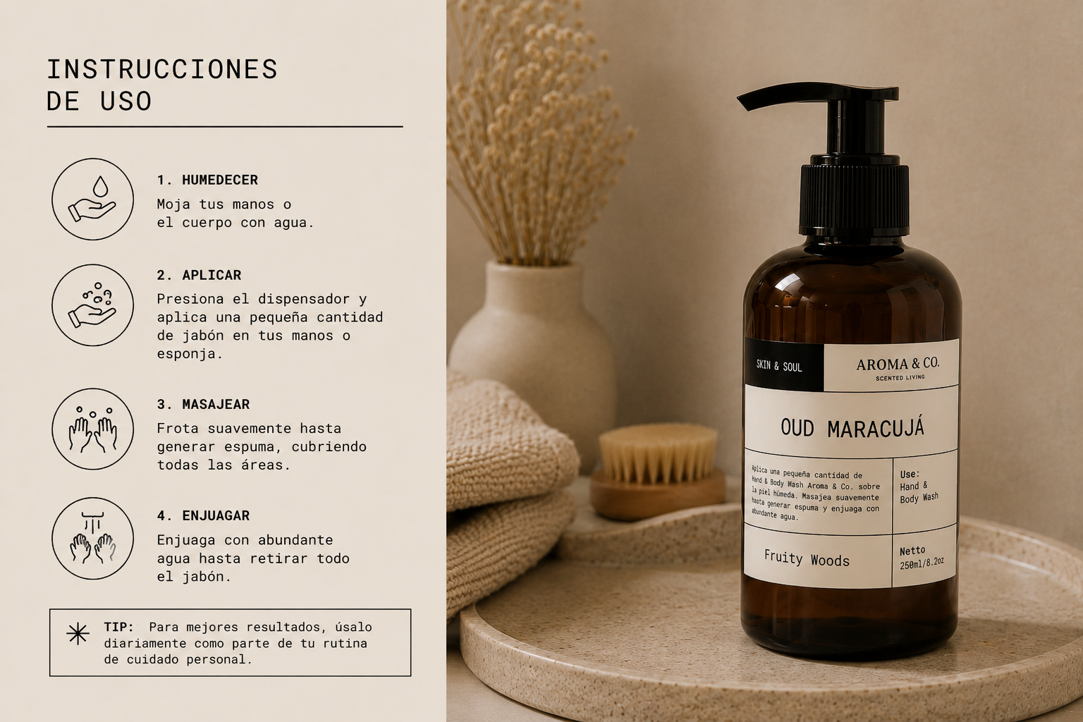 Oud Maracuya — Jabón Líquido de Lujo 250 ml