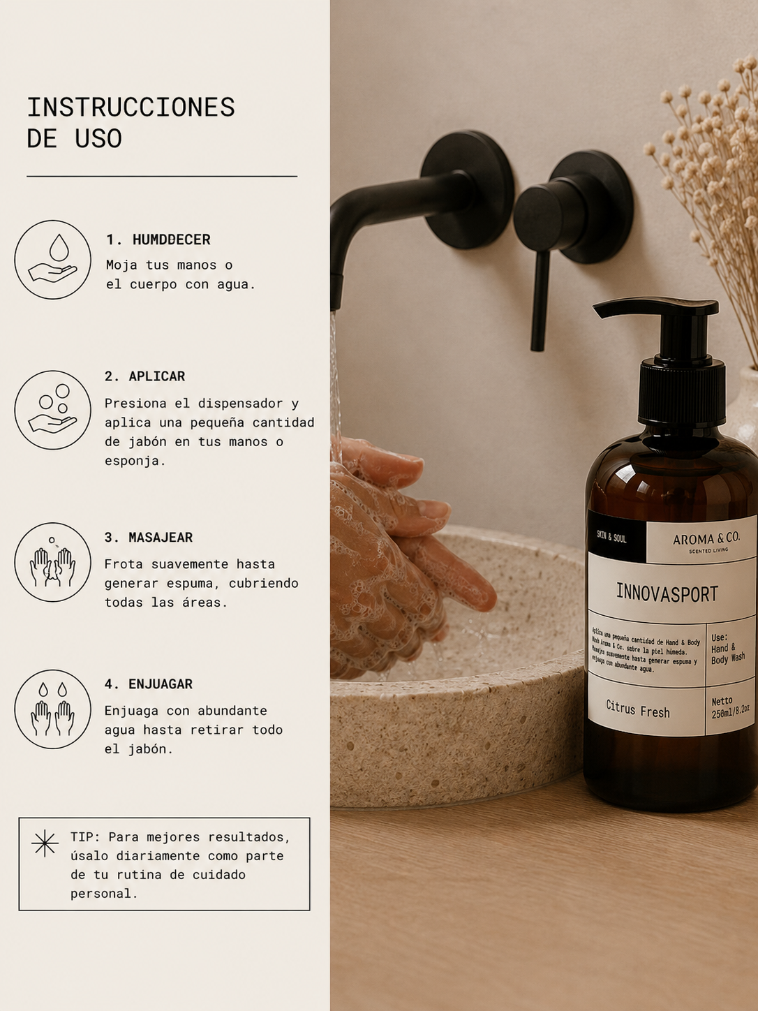 INNOVASPORT  — Jabón Líquido de Lujo 250 ml
