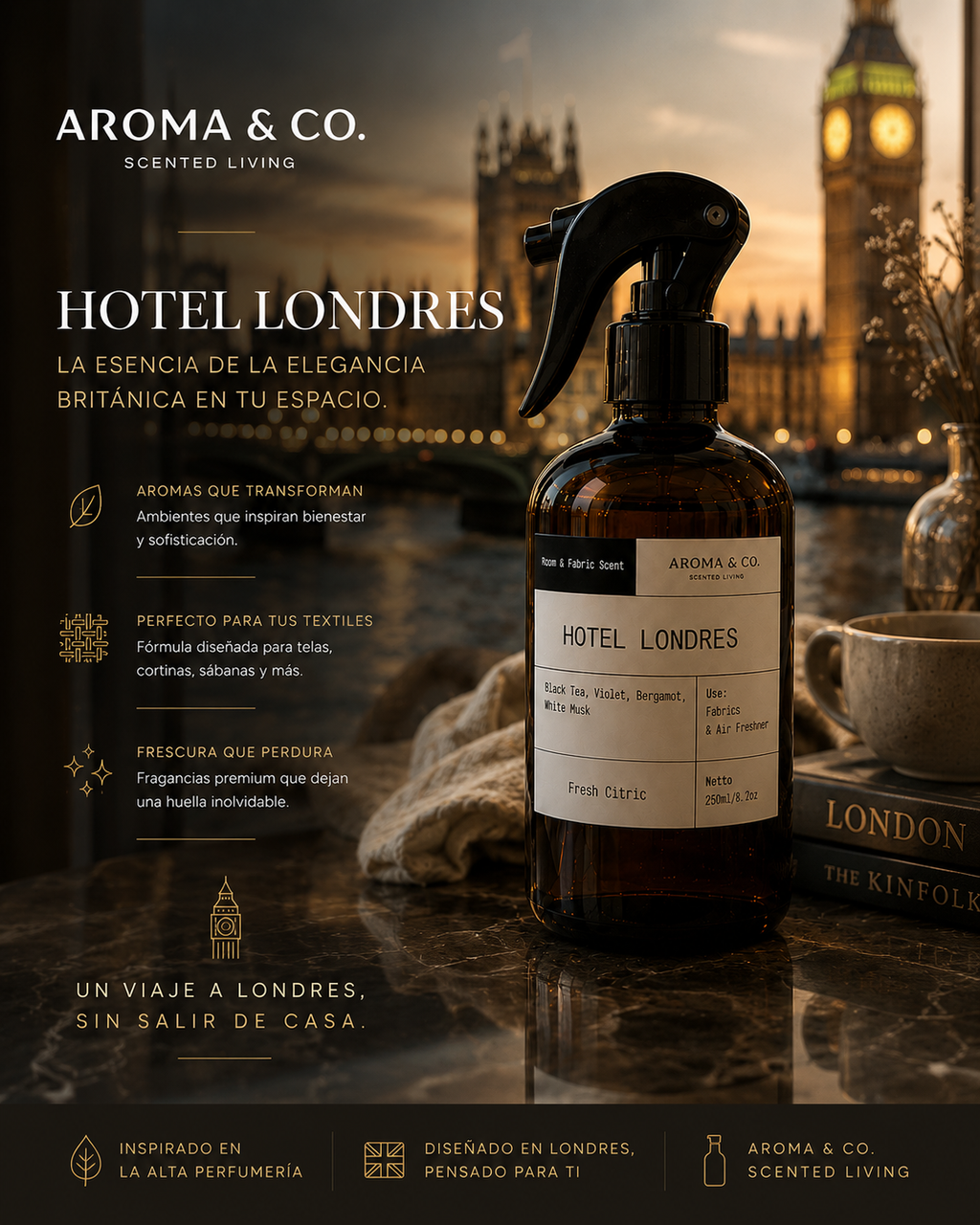 Aroma & Co. Home Spray Hotel Londres | 250 ml