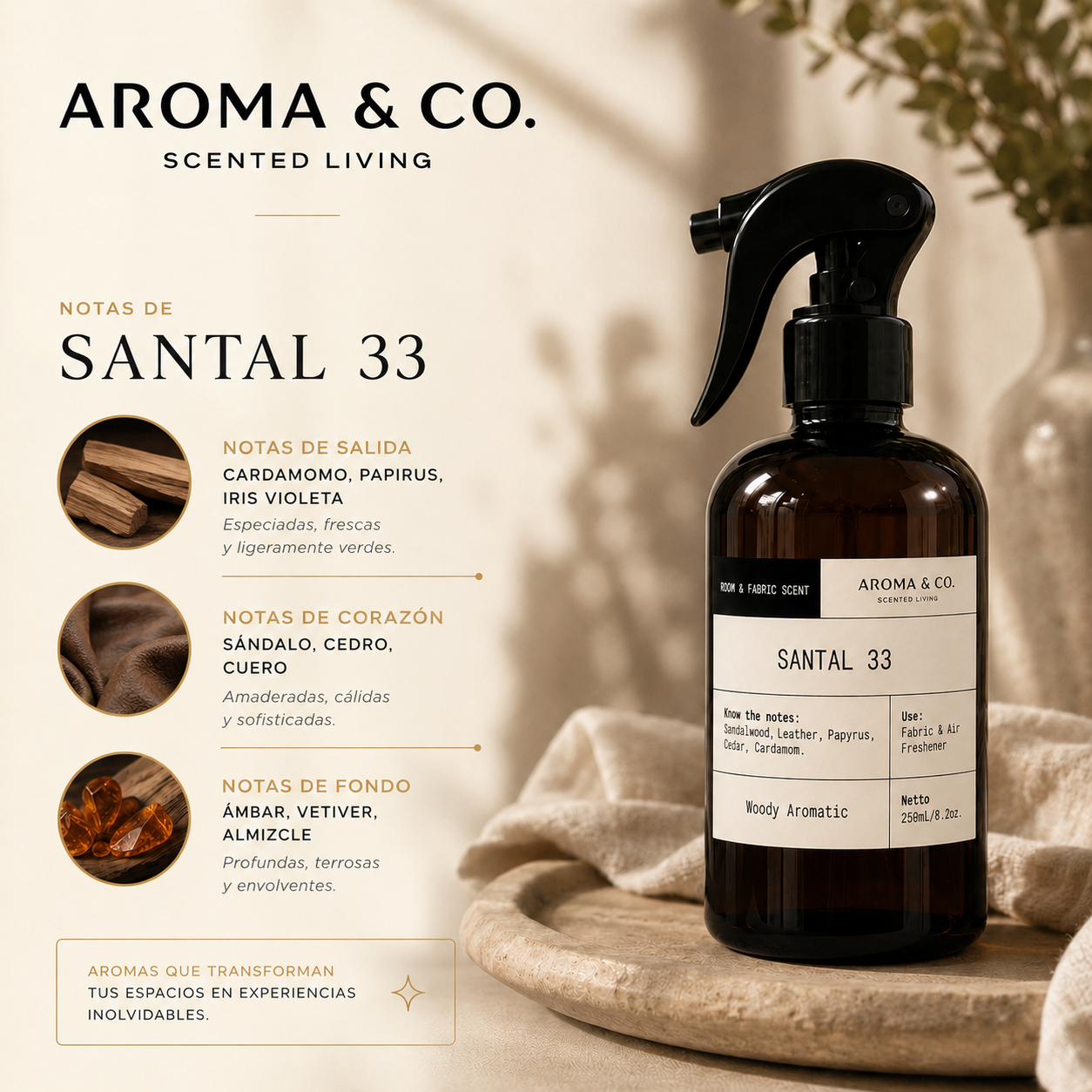 Aroma & Co. Home Spray Santal 33 | 250 ml