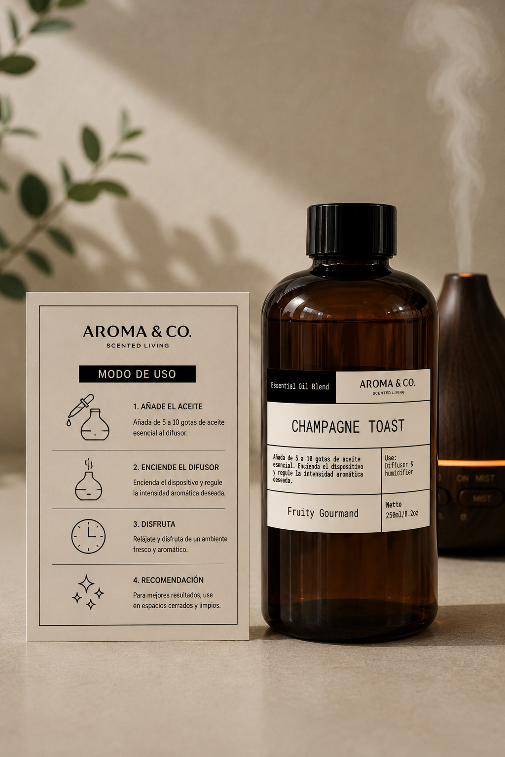 Fragrance & Essential Oil Blend para Difusor Champagne Toast de 250ml