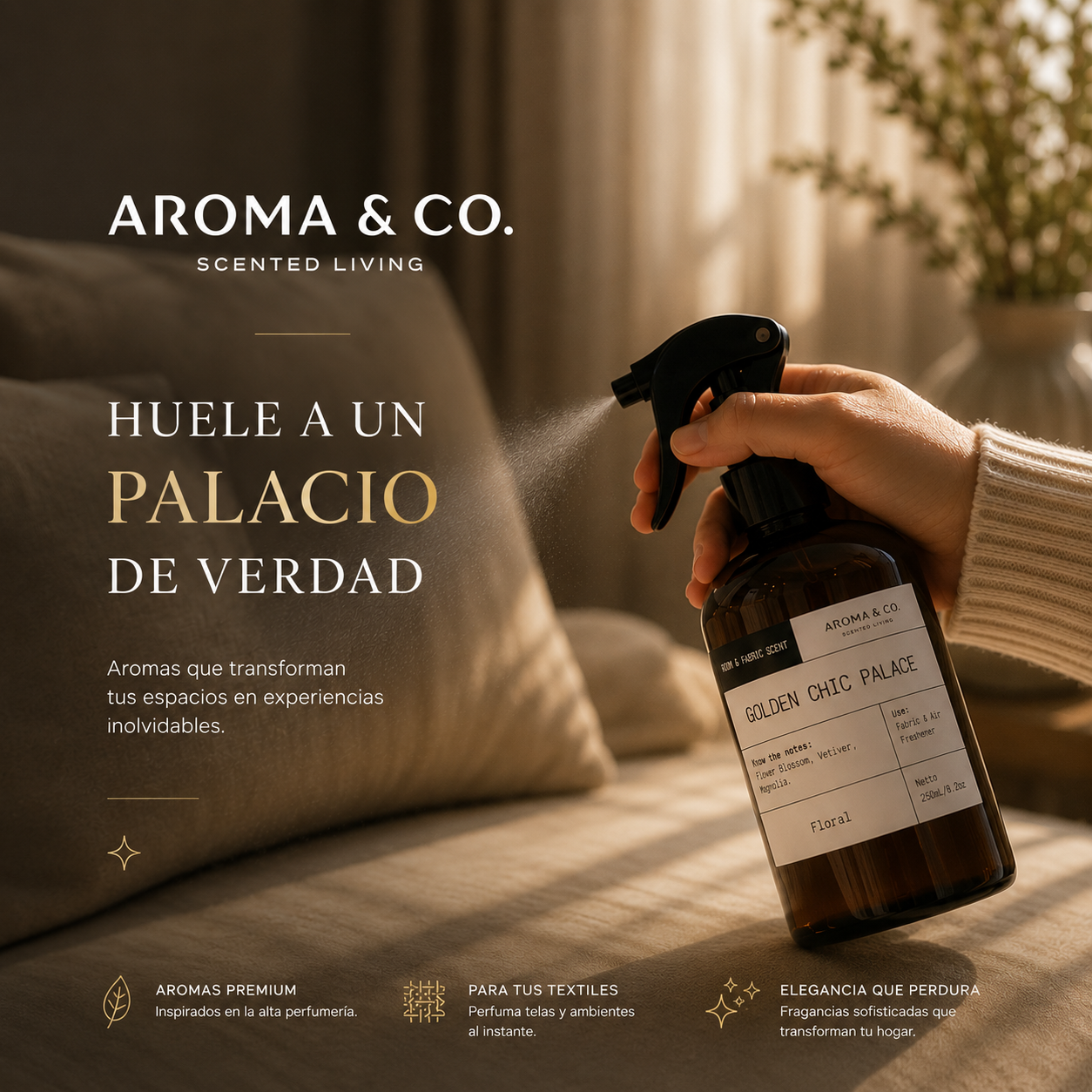Aroma & Co. Home Spray Golden Chic (Palace) | 250 ml