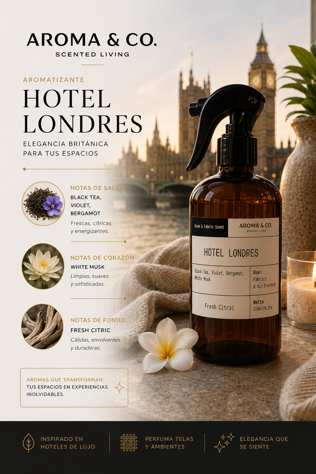 Aroma & Co. Home Spray Hotel Londres | 250 ml