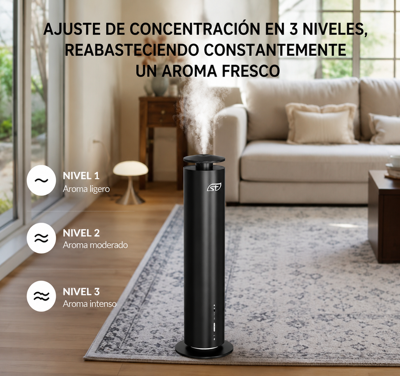 Difusor de Aceites para Espacios Grandes Quick Diffusion – Difusor de Aceites Esenciales sin Agua con Set de Fragancias