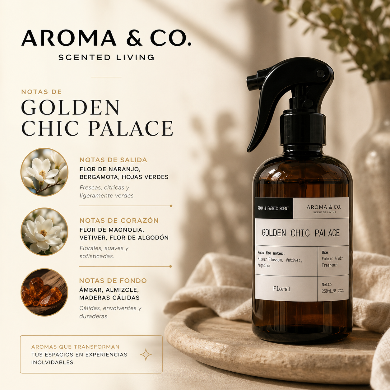 Aroma & Co. Home Spray Golden Chic (Palace) | 250 ml