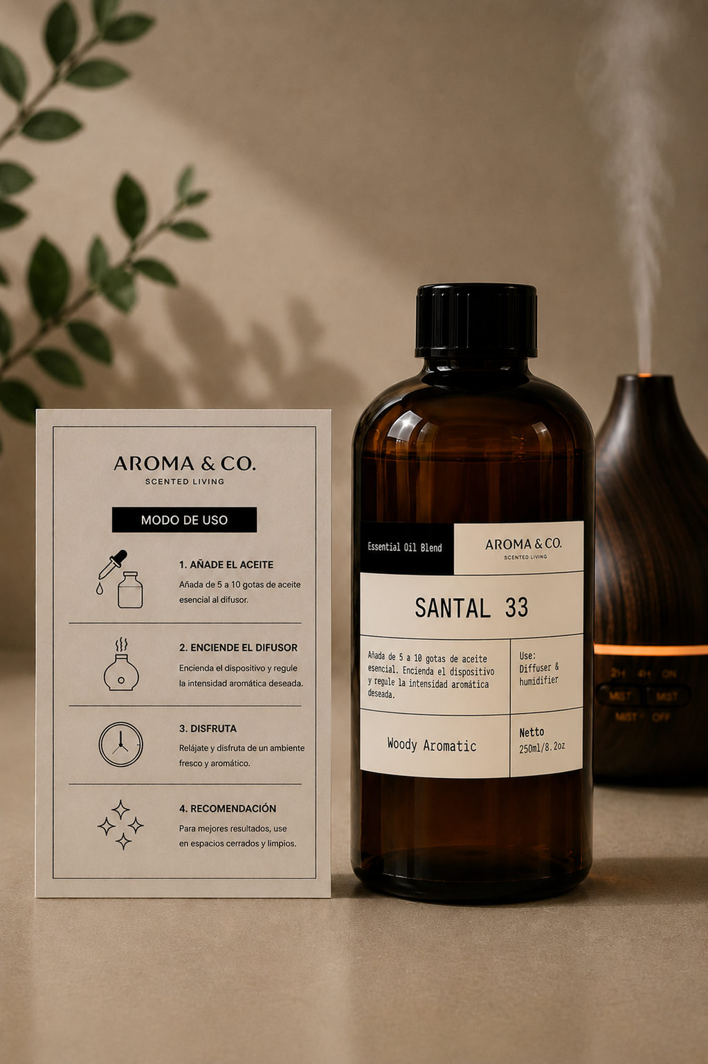 Fragrance & Essential Oil Blend para Difusor Santal 250ml
